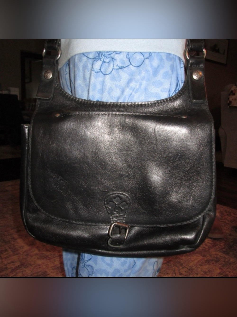 Patricia Nash Black Leather Crossbody Bag